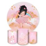 Capa Painel + Trio Capas Cilindros Sublimados Tema Bailarina 354