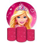 Capa Painel + Trio Capas Cilindros Sublimados Tema Barbie 925