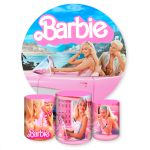 Capa Painel + Trio Capas Cilindros Sublimados Tema Barbie 2058