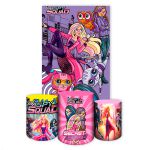 Capa Retangular + Trio Capas Cilindros Sublimados Tema Barbie 2656