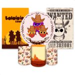Kit Capa Painel Redondo + 2unid Capa Retangular + Trio Capas Cilindros Tema Bolofofos 2530 Copia