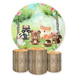 Capa Painel + Trio Capas Cilindros Sublimados Tema Bosque 1059