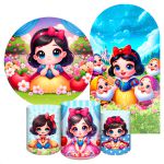 Kit 5 peças Capa Romano Veste Fácil+ Capa Redonda+ Trio Capas Cilindro Sublimados Tema Branca de Neve Realismo 2198