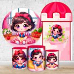 Kit 5 peças Capa Romano Veste Fácil+ Capa Redonda+ Trio Capas Cilindro Sublimados Tema Branca de Neve Realismo 2197