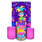 Capa Retangular + Trio Capas Cilindros Sublimados Tema Carnaval 2615