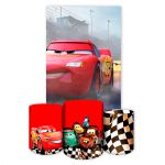 Capa Retangular + Trio Capas Cilindros Sublimados Tema Carros