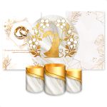 Kit Capa Painel Redondo + 2unid Capa Retangular + Trio Capas Cilindros Tema Casamento/ Noivado 2539