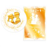Capa Painel Retangular + Capa Painel Redondo Sublimado Tema Casamento / Noivado 2540