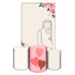 Capa Retangular + Trio Capas Cilindros Sublimados Tema Chá de Bebe 466