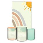 Capa Retangular + Trio Capas Cilindros Sublimados Tema Chá de Bebe 457