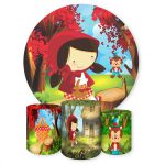 Capa Painel + Trio Capas Cilindros Sublimados Tema Chapéuzinho Vermelho 1304