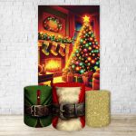 Capa Retangular + Trio Capas Cilindros Sublimados Tema Natal 4611