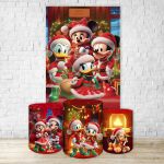 Capa Retangular + Trio Capas Cilindros Sublimados Tema Natal 4612