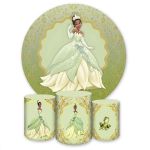 Capa Painel + Trio Capas Cilindros Sublimados Tema Princesa e o Sapo 1377