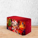 Capa Decorativa para 2 Mesas Quadrada Sublimada Tema Natal Decorações Natalinas 4612