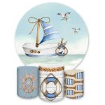 Capa Painel + Trio Capas Cilindros Sublimados Tema Marinheiro 3027