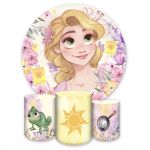 Capa Painel + Trio Capas Cilindros Sublimados Tema Rapunzel 303