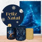 Kit 5 Peças Capa Redonda + Capa Retangular + Trio Capas Cilindros Sublimados Tema Natal 2252