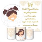 Kit 5 Peças Capa Redonda + Capa Retangular + Trio Capas Cilindros Sublimados Tema Crisma 24