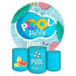 Capa Painel + Trio Capas Cilindros Sublimados Tema Pool Party 1798