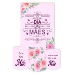 Capa Retangular + Trio Capas Cilindros Sublimados Tema Dia das Mães 436