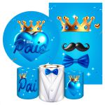 Kit 5 Peças Capa Redonda + Capa Retangular + Trio Capas Cilindros Sublimados Tema Dia dos pais 2046