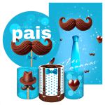 Kit 5 Peças Capa Redonda + Capa Retangular + Trio Capas Cilindros Sublimados Tema Dia dos pais 2047