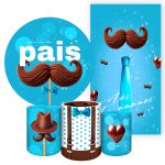 Kit 5 Peças Capa Redonda + Capa Retangular + Trio Capas Cilindros Sublimados Tema Dia dos pais 2047