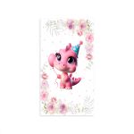 Capa Painel Retangular Sublimado Tema Festa Dino Baby Menina Rosa 2225