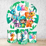 Capa Painel + Trio Capas Cilindros Sublimados Tema Festa Dino Baby 2226