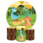 Capa Painel + Trio Capas Cilindros Sublimados Tema Dino Baby 1131