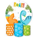 Capa Painel + Trio Capas Cilindros Sublimados Tema Dino Baby 1155