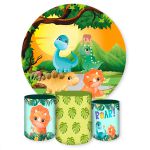 Capa Painel + Trio Capas Cilindros Sublimados Tema Dino Baby 636
