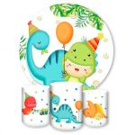 Capa Painel + Trio Capas Cilindros Sublimados Tema Dino Baby 765