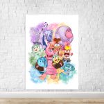 Capa Painel Retangular Sublimado Tema Divertida Mente Aquarelado giz 2043
