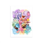 Capa Painel Retangular Sublimado Tema Divertida Mente Aquarelado giz 2043