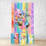 Capa Painel Retangular + cilindros Sublimados Tema Divertidamente Aquarelado giz 2044