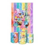 Capa Painel Retangular + cilindros Sublimados Tema Divertidamente Aquarelado giz 2044