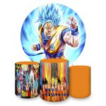 Capa Painel + Trio Capas Cilindros Sublimados Tema Dragon Ball 1487