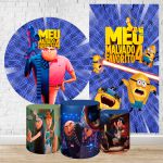 Kit 5 Peças Capa Redonda + Capa Retangular + Trio Capas Cilindros Sublimados Tema Meu Malvado Favorito 2221