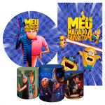 Kit 5 Peças Capa Redonda + Capa Retangular + Trio Capas Cilindros Sublimados Tema Meu Malvado Favorito 2221