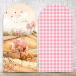 Capa Painel Romano Sublimado Tema Fazendinha Menina Rosinha 4597