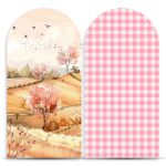 Capa Painel Romano Sublimado Tema Fazendinha Menina Rosinha 4597