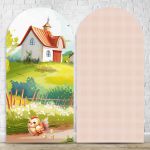 Capa Painel Romano Sublimado Tema Fazendinha Menina 4598