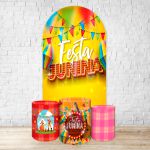 Capa Painel Romano Veste fácil + 3 Capas Cilindros Tema Festa Junina 2661