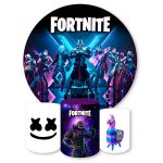 Capa Painel + Trio Capas Cilindros Sublimado Tema Fortnite 1226