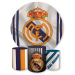 Capa Painel + Trio Capas Cilindros Sublimados Tema Real Madrid 1164