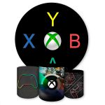 Capa Painel + Trio Capas Cilindros Sublimados Tema Game 804