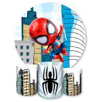 Kit Capa Painel Redondo + Trio Capas Cilindros Sublimados Tema Homem Aranha 1511