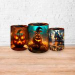 Trio Capas Cilindros Sublimados Tema Halloween 2245